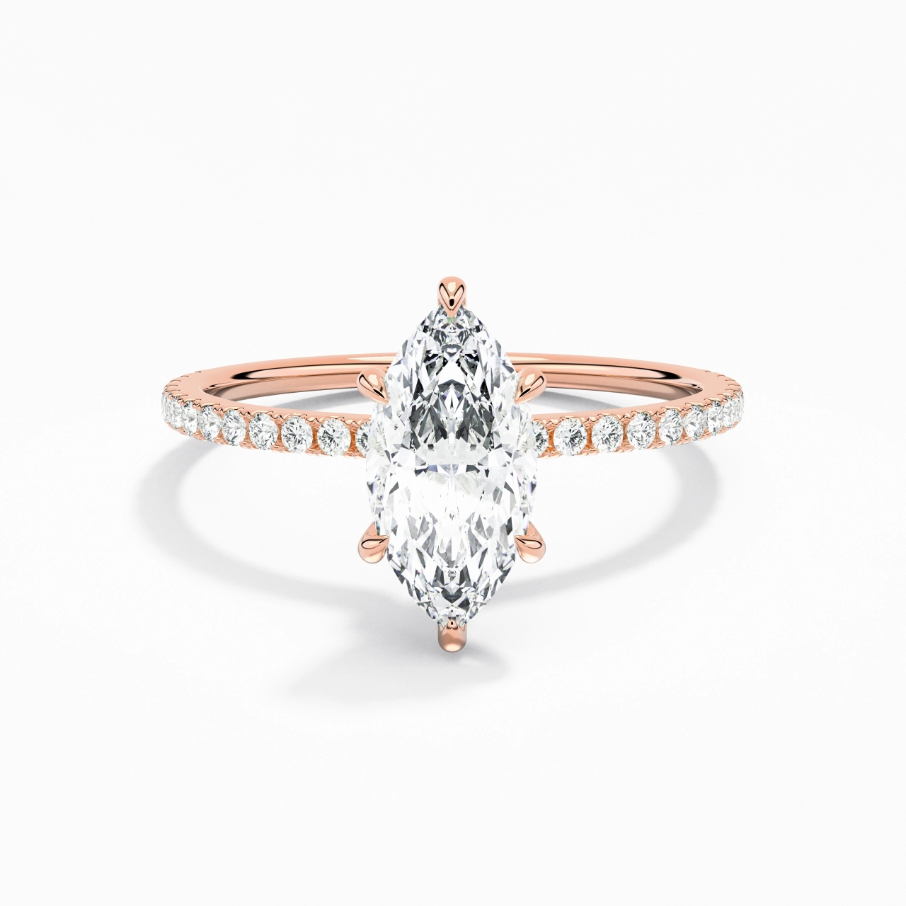 Simple Marquise 1.00ct Moissanite Bague de fiançailles