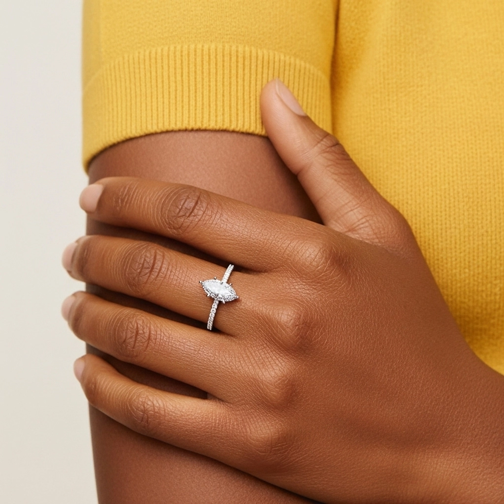 Simple Marquise 0.80ct Cubic Zirconia Engagement Ring