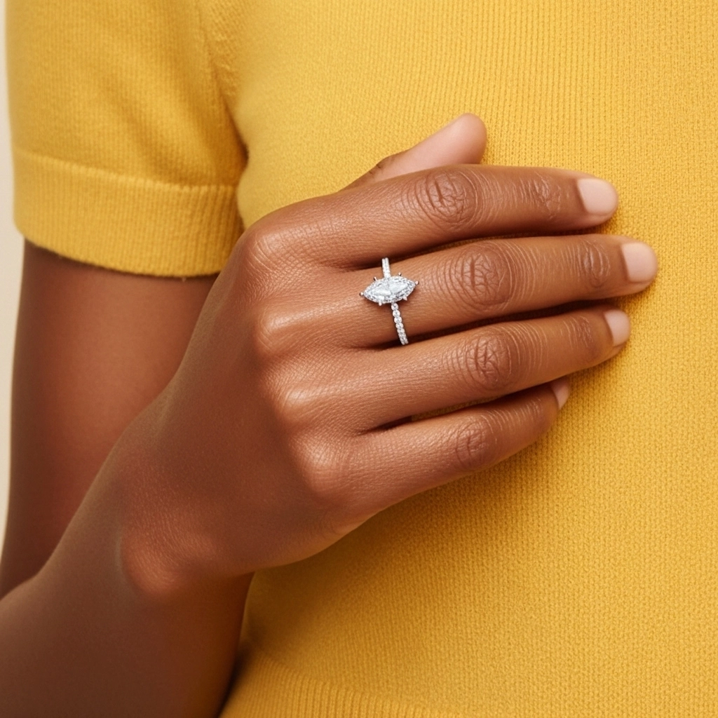 Simple Marquise 0.80ct Cubic Zirconia Engagement Ring