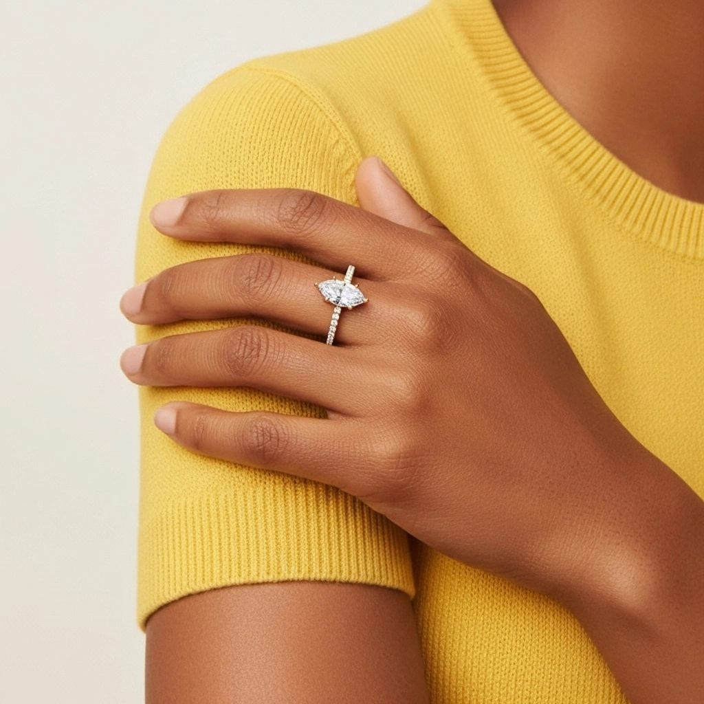 Simple Marquise 0.80ct Cubic Zirconia Engagement Ring