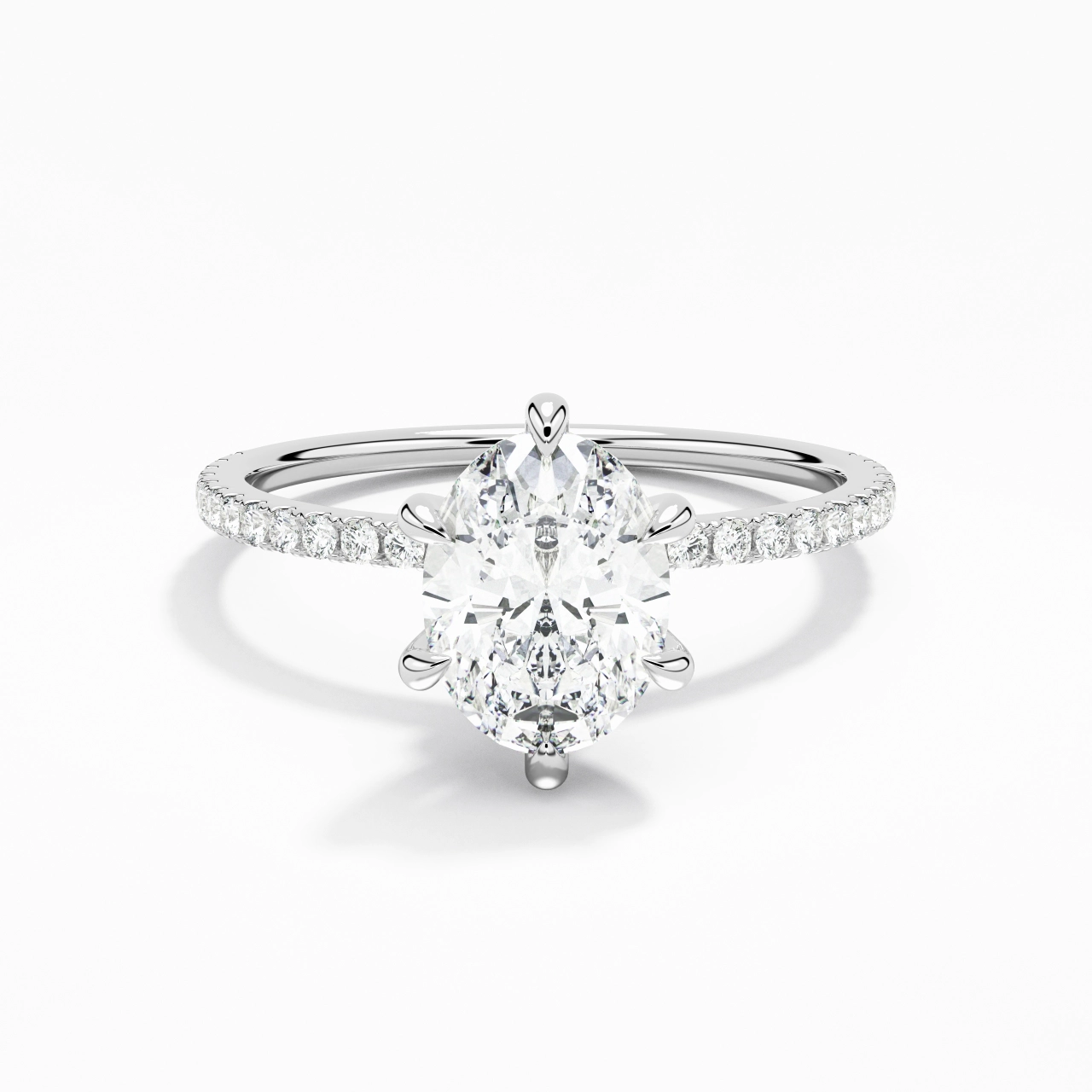 Simple Ovale 1.50ct Moissanite Bague de fiançailles