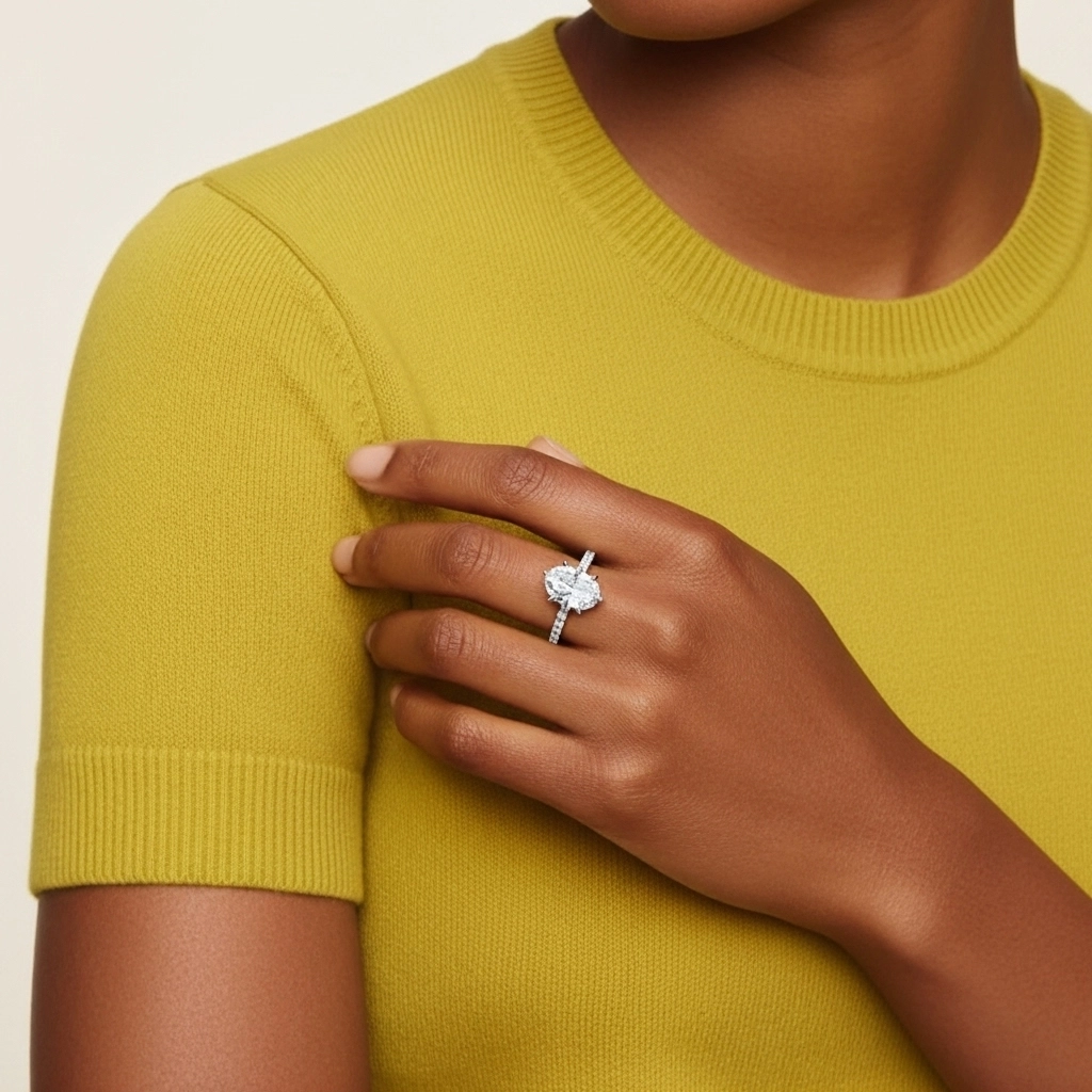 Simple Oval 1.00ct Cubic Zirconia Engagement Ring