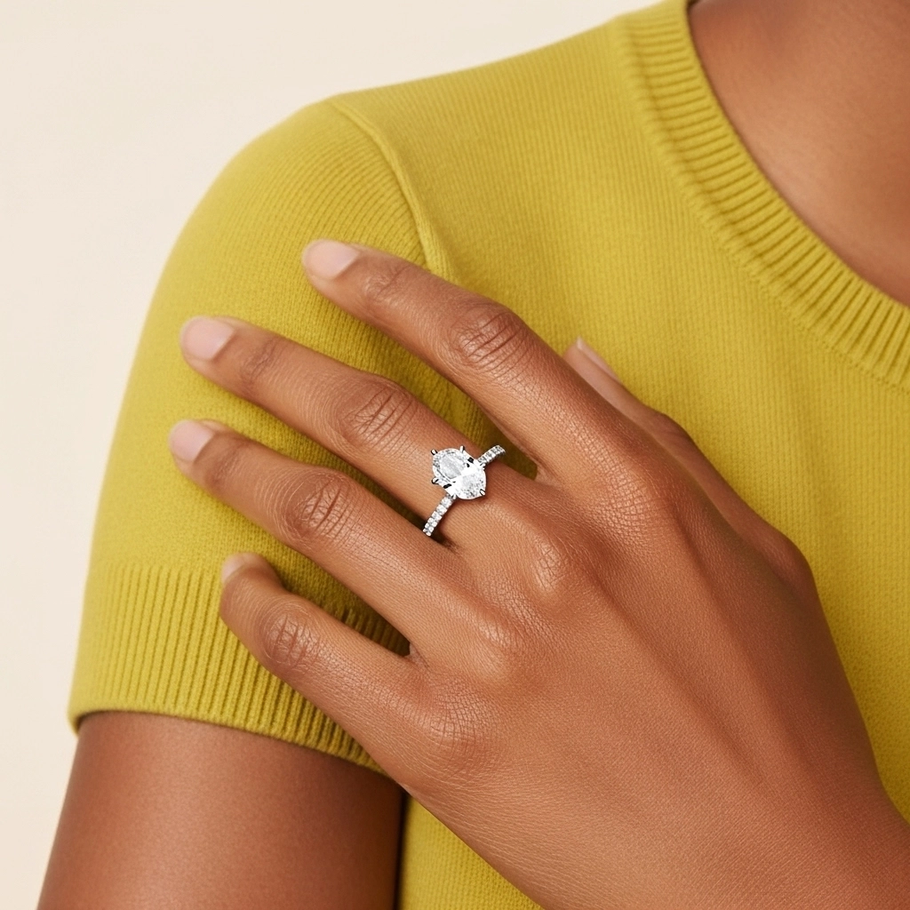 Simple Oval 1.00ct Cubic Zirconia Engagement Ring