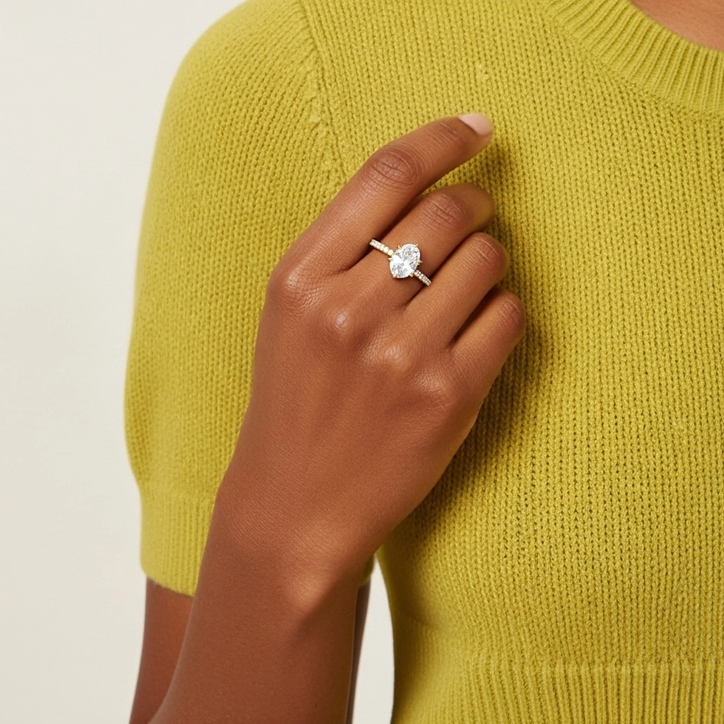 Simple Oval 2.00ct Cubic Zirconia Engagement Ring