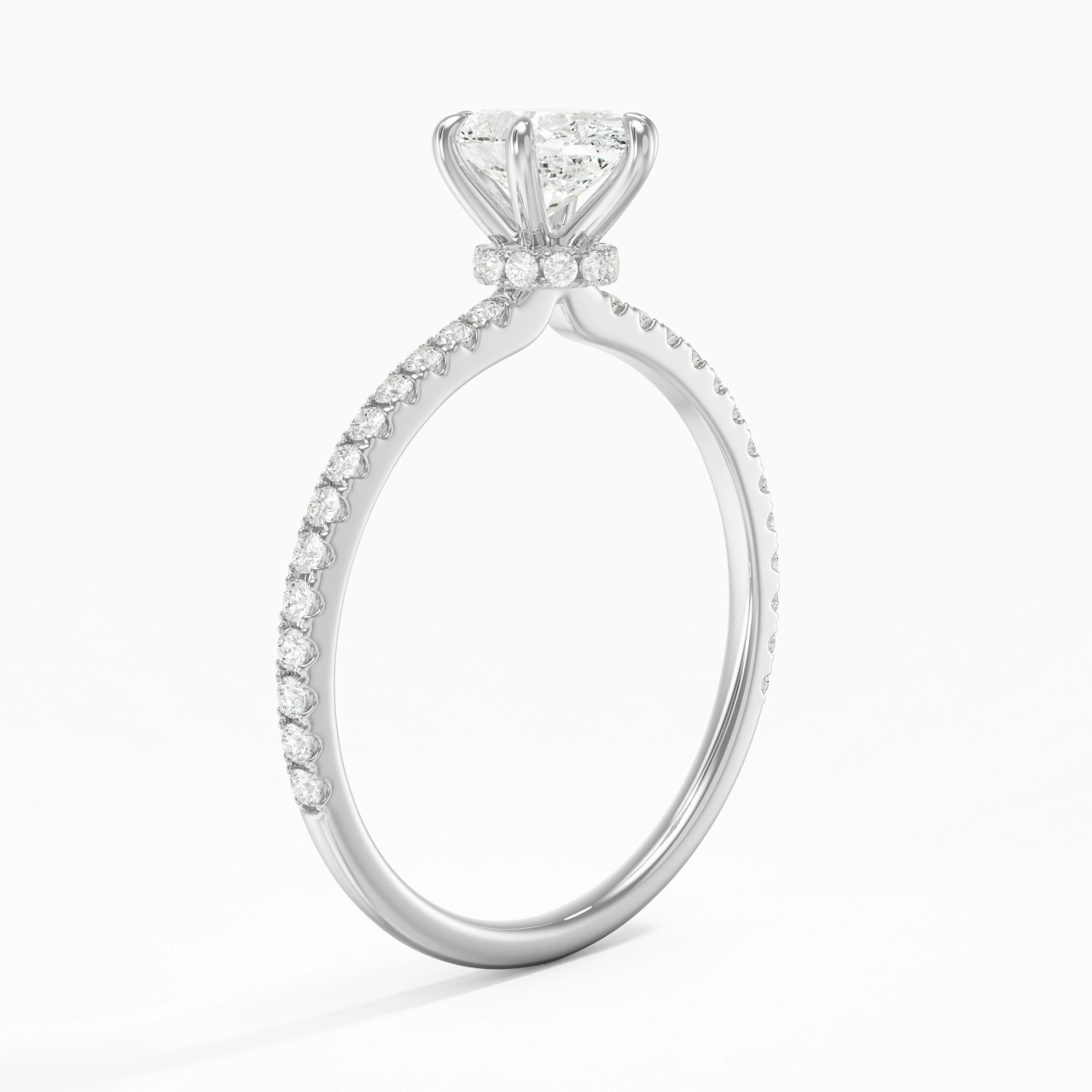 Simple Ovale 1.00ct Moissanite Bague de fiançailles