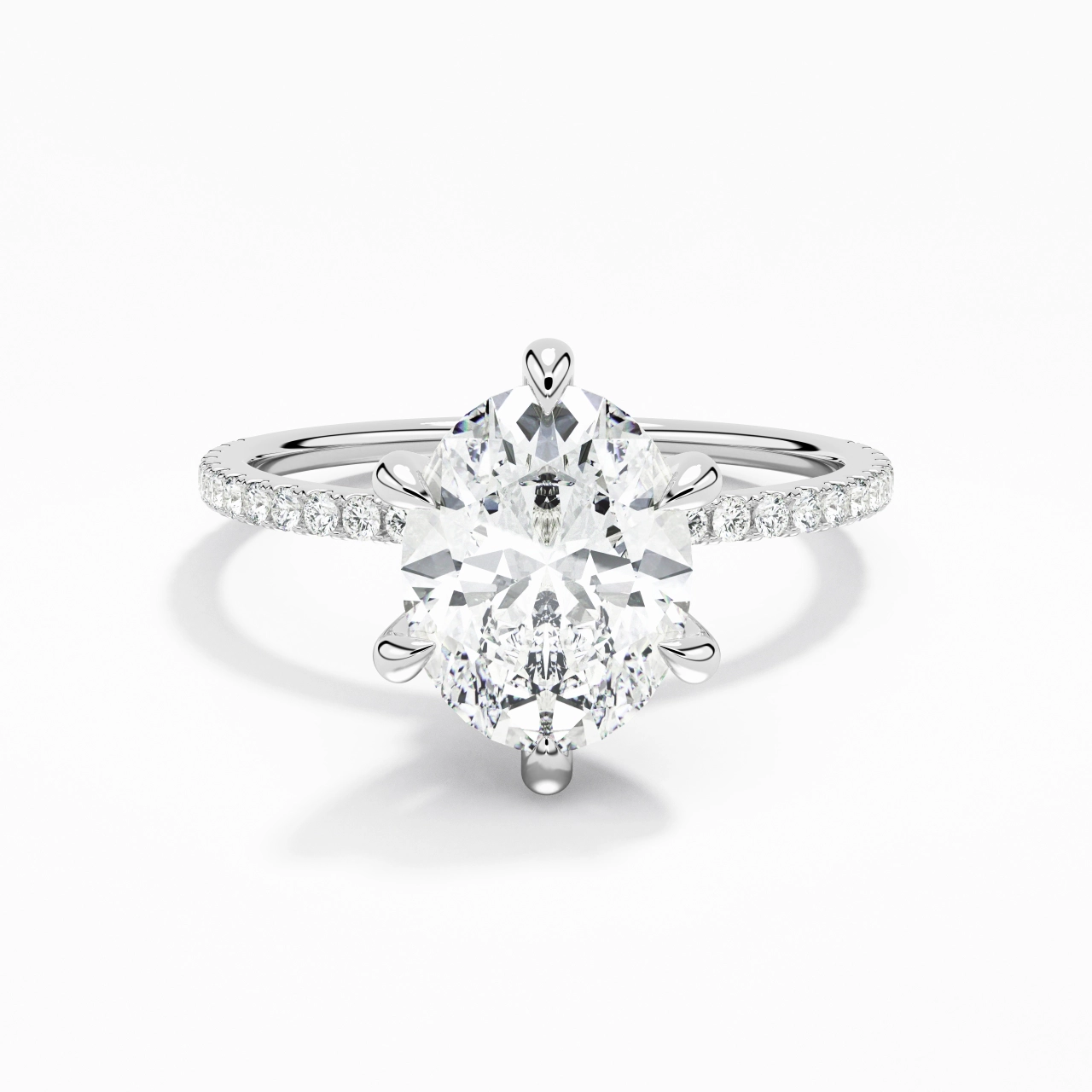 Simple Oval 2.00ct Moissanite Engagement Ring