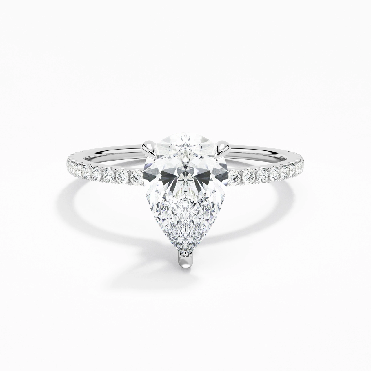 Simple Pear 1.50ct Moissanite Engagement Ring