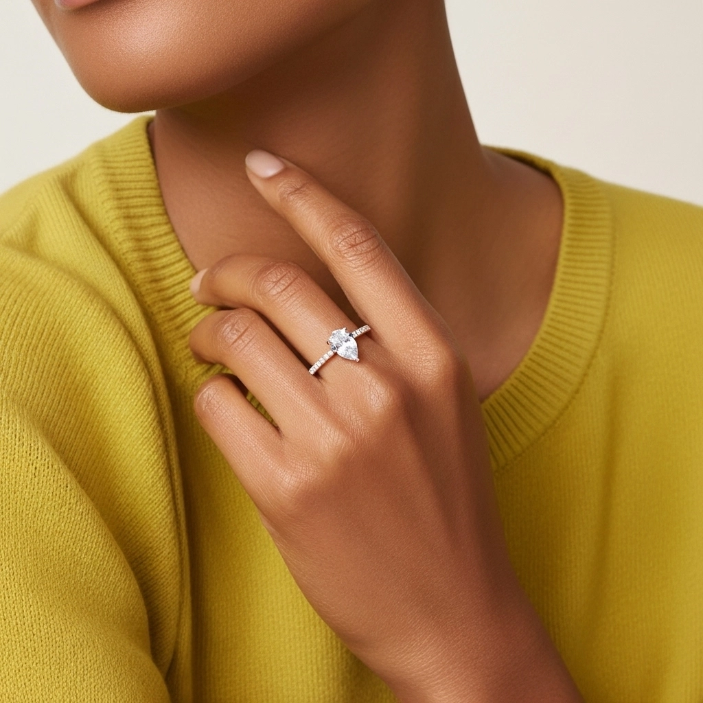 Simple Pear 2.00ct Cubic Zirconia Engagement Ring