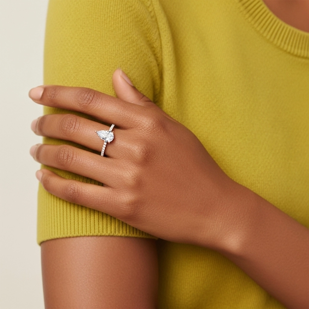 Simple Pear 2.00ct Cubic Zirconia Engagement Ring