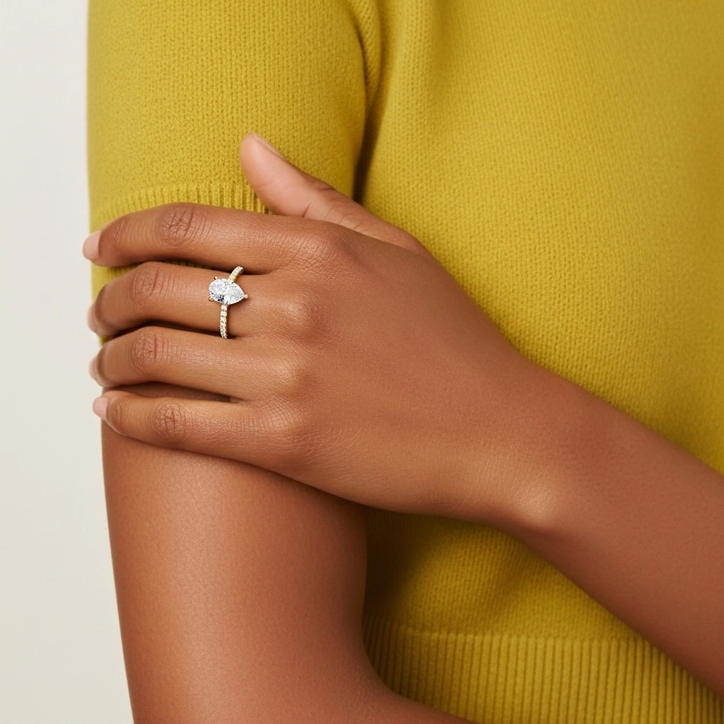 Simple Pear 2.00ct Cubic Zirconia Engagement Ring