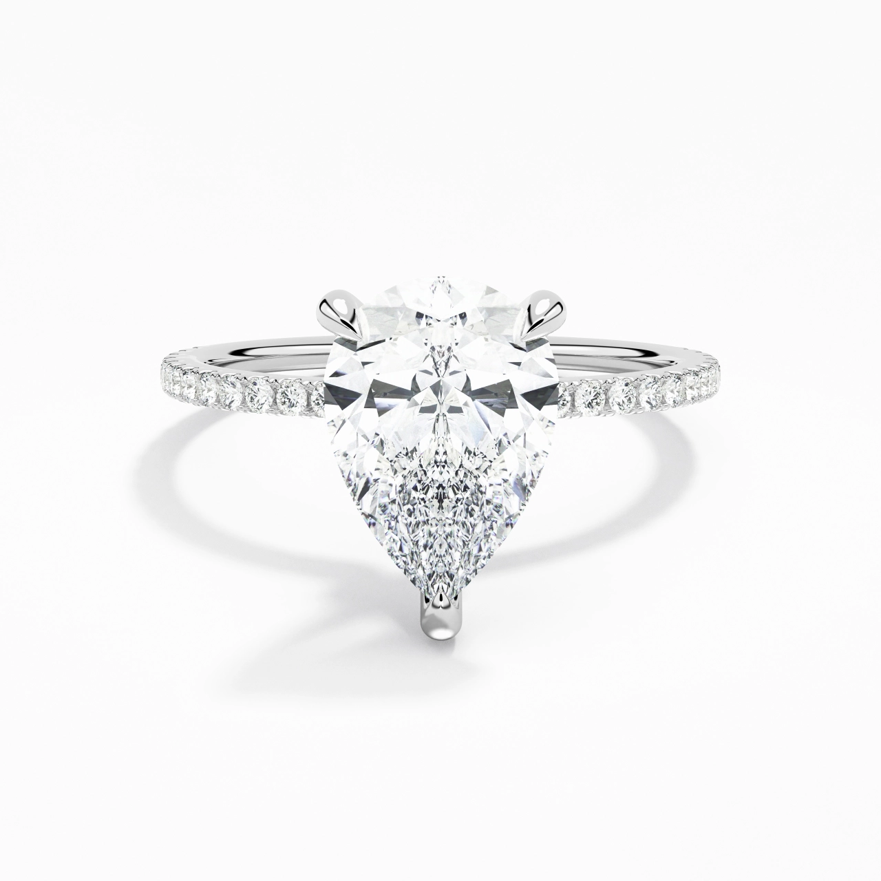 Simple Pear 2.00ct Moissanite Engagement Ring