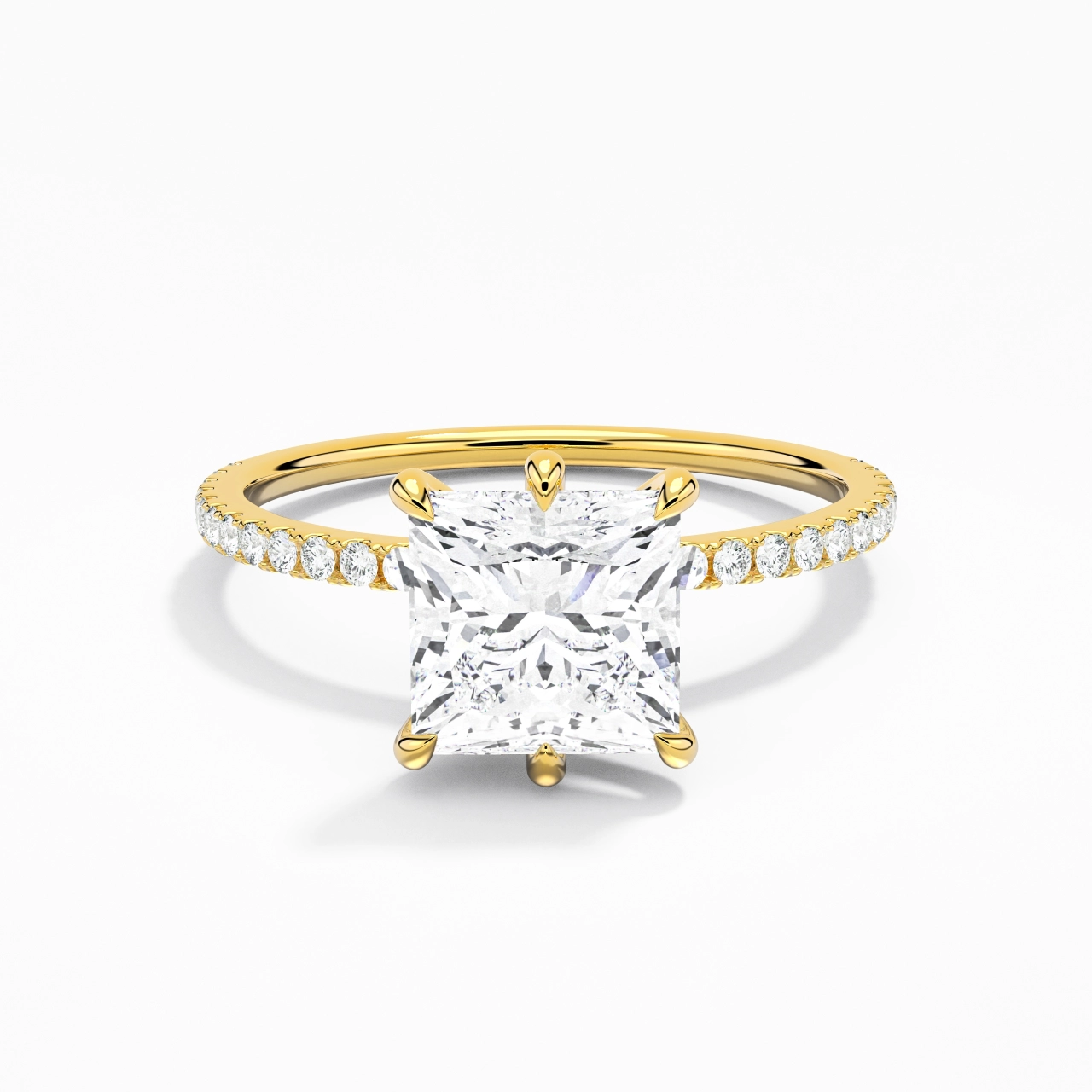 Simple Princesse 1.50ct Moissanite Bague de fiançailles