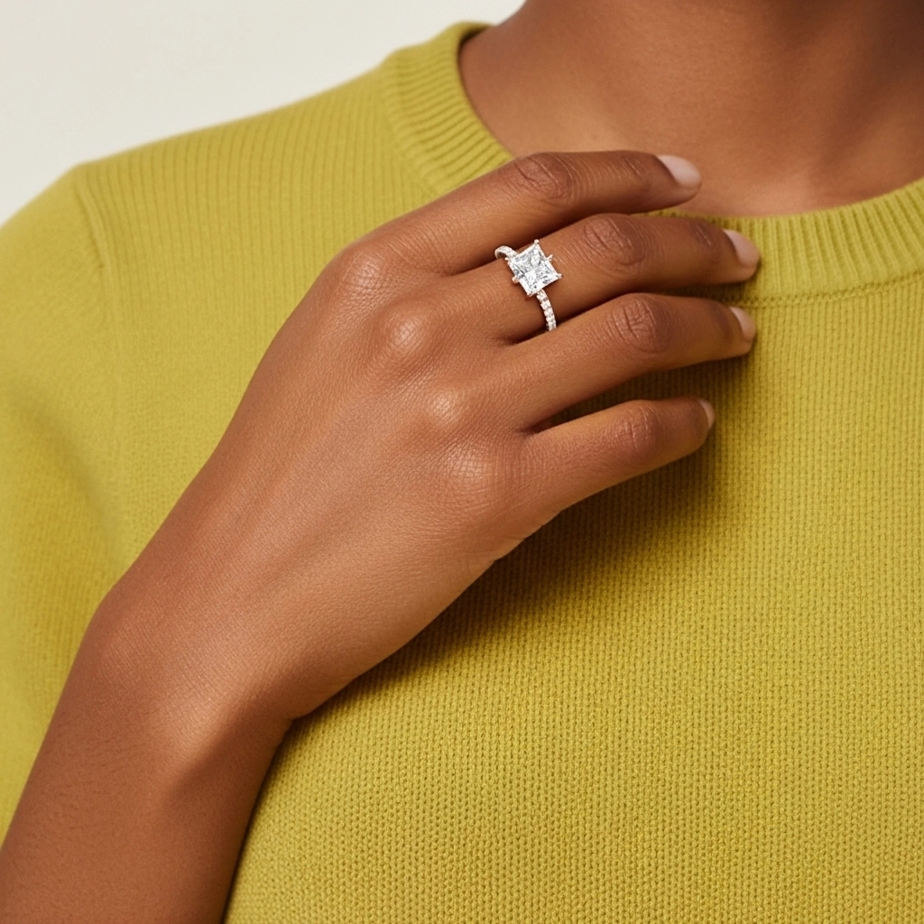 Simple Princess 2.00ct Cubic Zirconia Engagement Ring