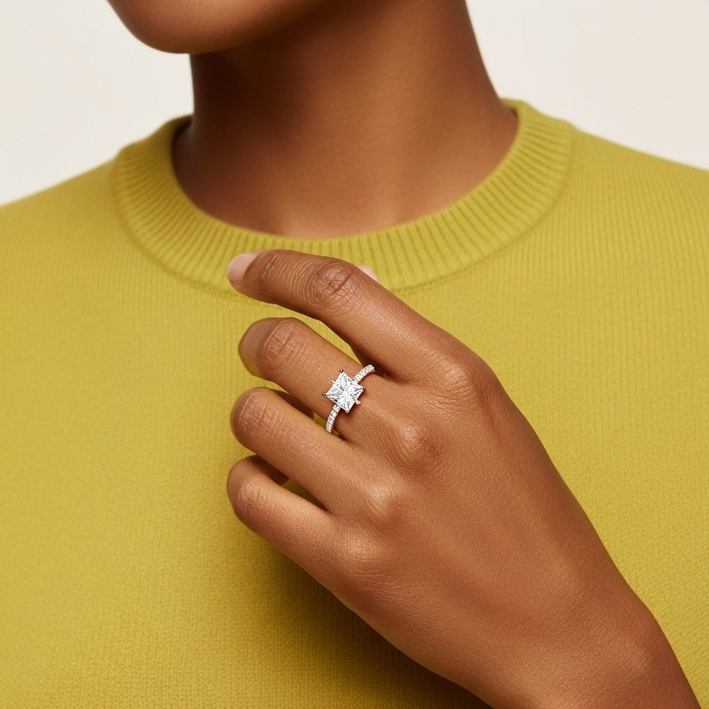 Simple Princess 2.00ct Cubic Zirconia Engagement Ring