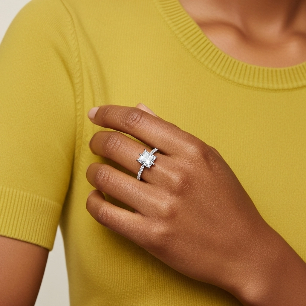 Simple Princess 2.00ct Cubic Zirconia Engagement Ring