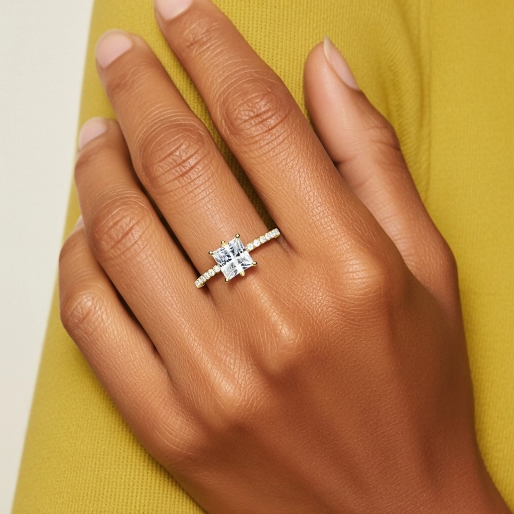 Simple Princess 2.00ct Cubic Zirconia Engagement Ring