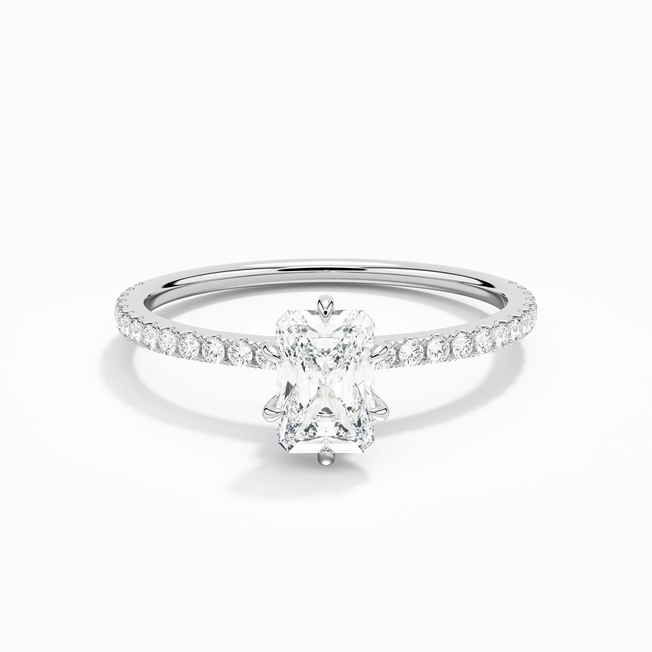 Simple Radiant 0.80ct Moissanite Bague de fiançailles