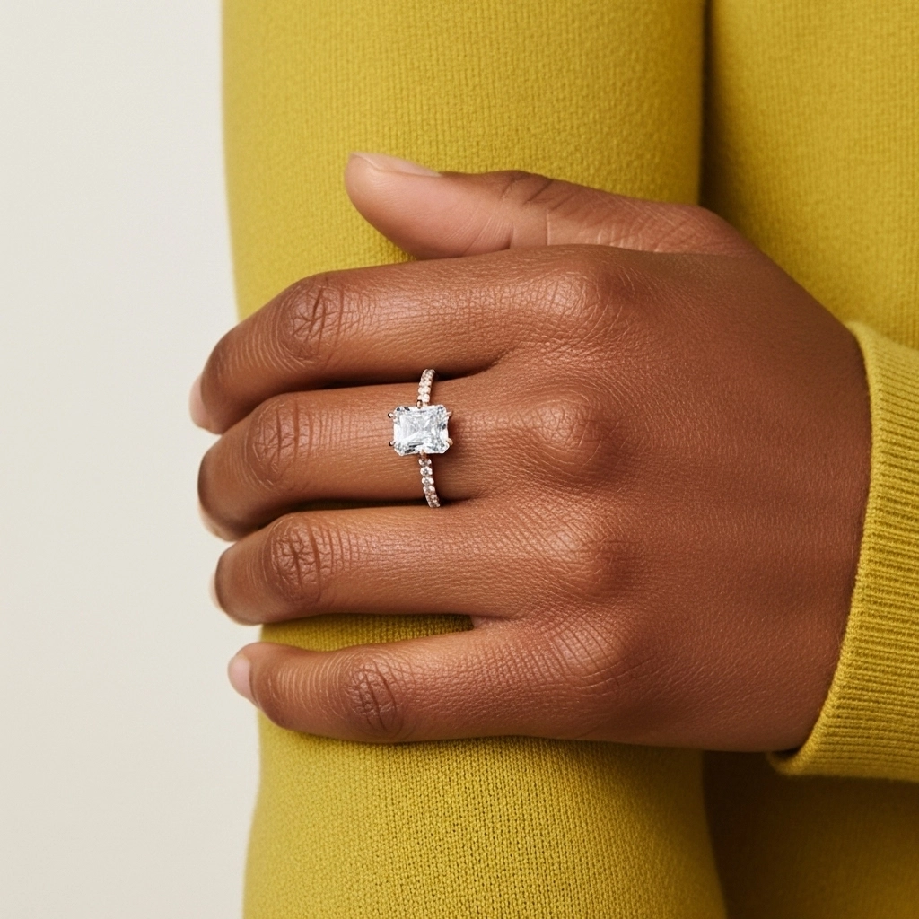 Simple Radiant 0.80ct Cubic Zirconia Engagement Ring