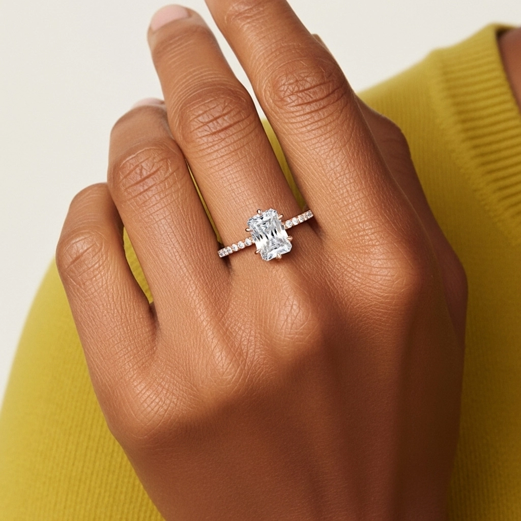 Simple Radiant 0.80ct Cubic Zirconia Engagement Ring