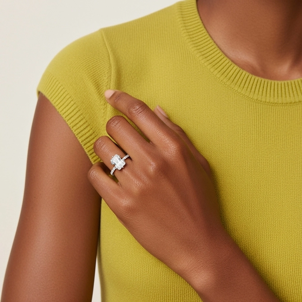 Simple Radiant 0.80ct Cubic Zirconia Engagement Ring