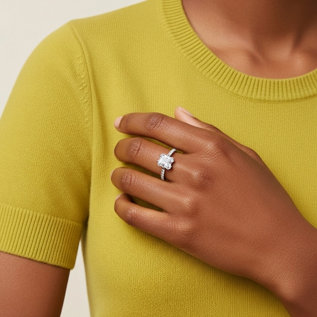 Simple Radiant 0.80ct Cubic Zirconia Engagement Ring