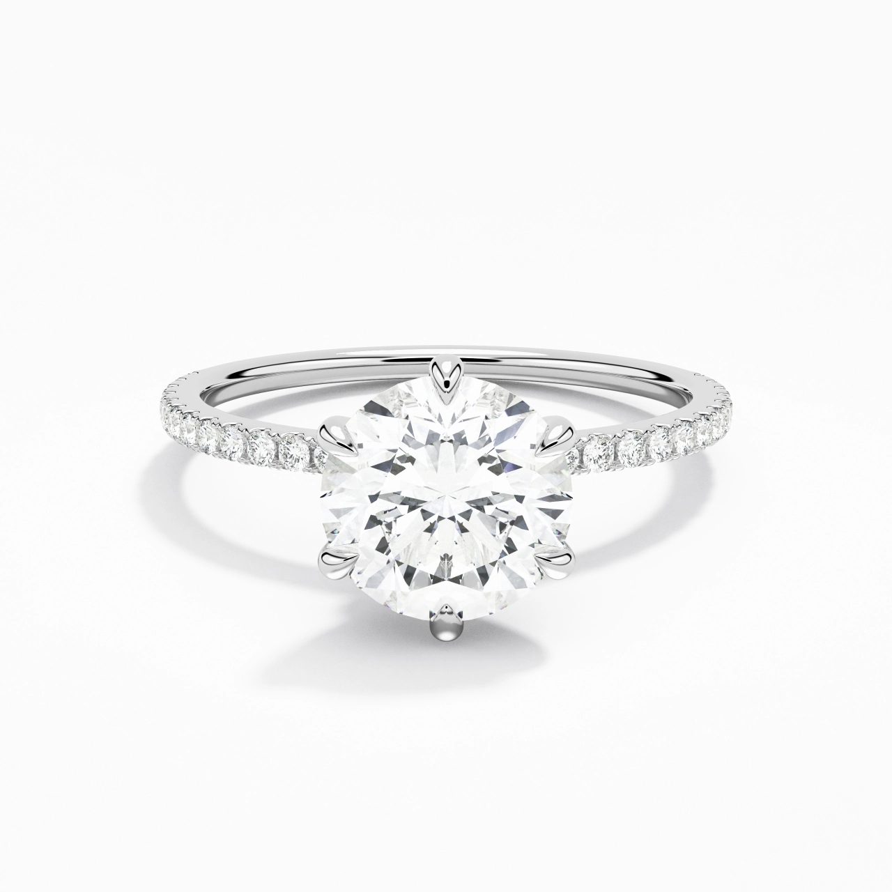 Simple Rond 1.50ct Moissanite Bague de fiançailles