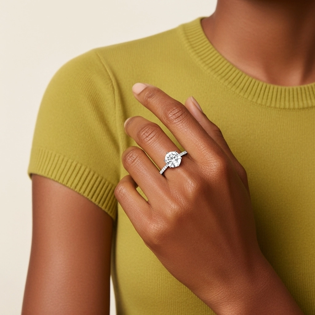 Simple Round 1.00ct Cubic Zirconia Engagement Ring