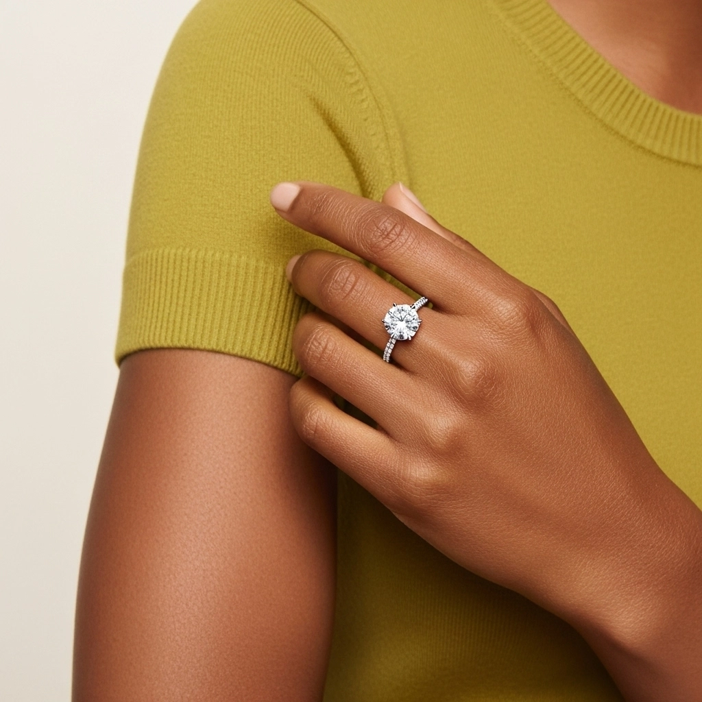 Simple Round 1.00ct Cubic Zirconia Engagement Ring