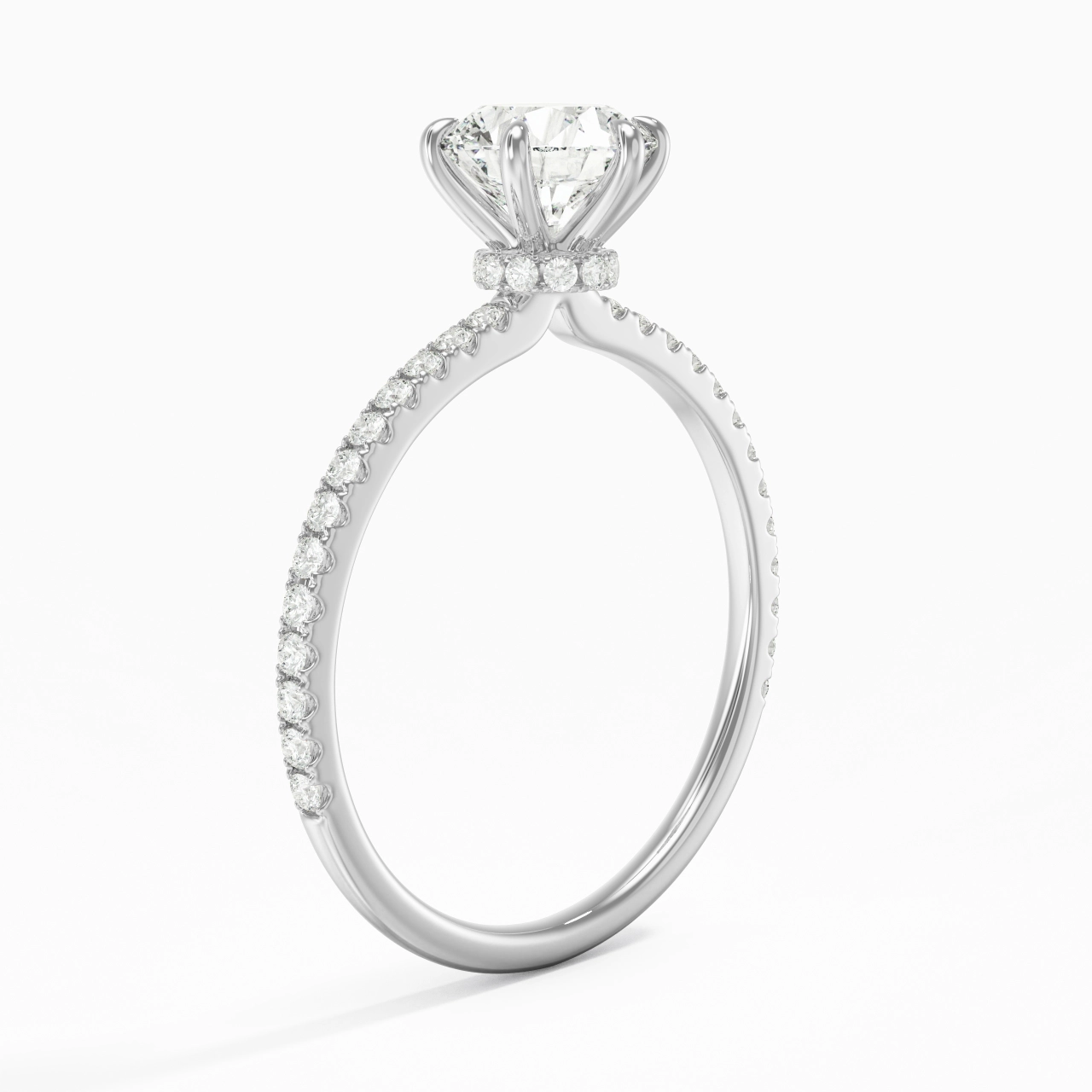 Simple Rond 1.00ct Moissanite Bague de fiançailles