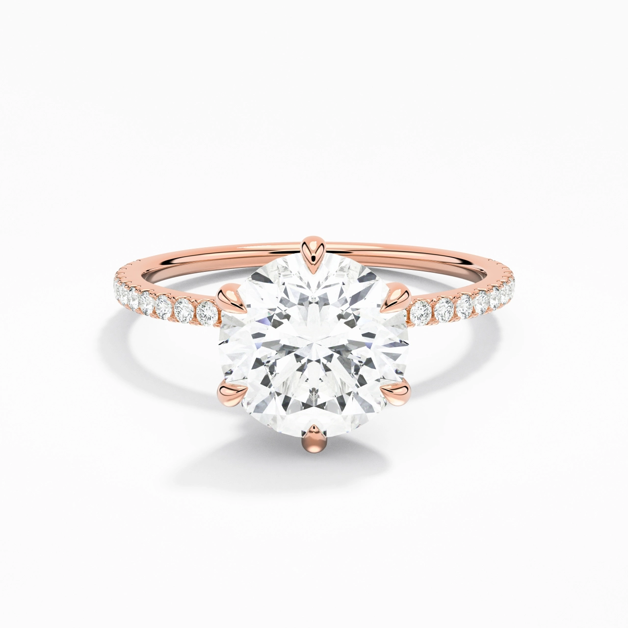 Simple Rond 2.00ct Moissanite Bague de fiançailles