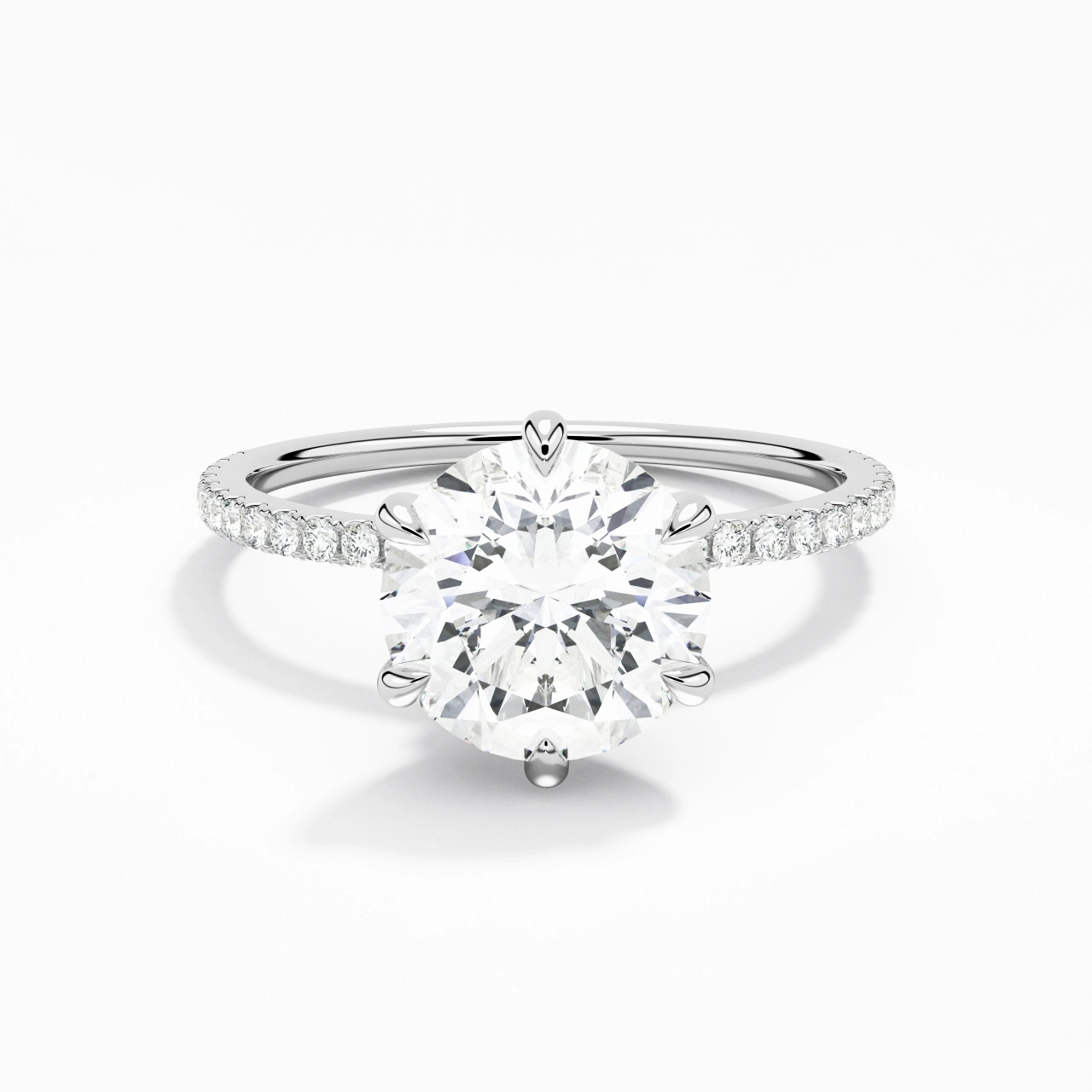 Simple Rond 2.00ct Moissanite Bague de fiançailles