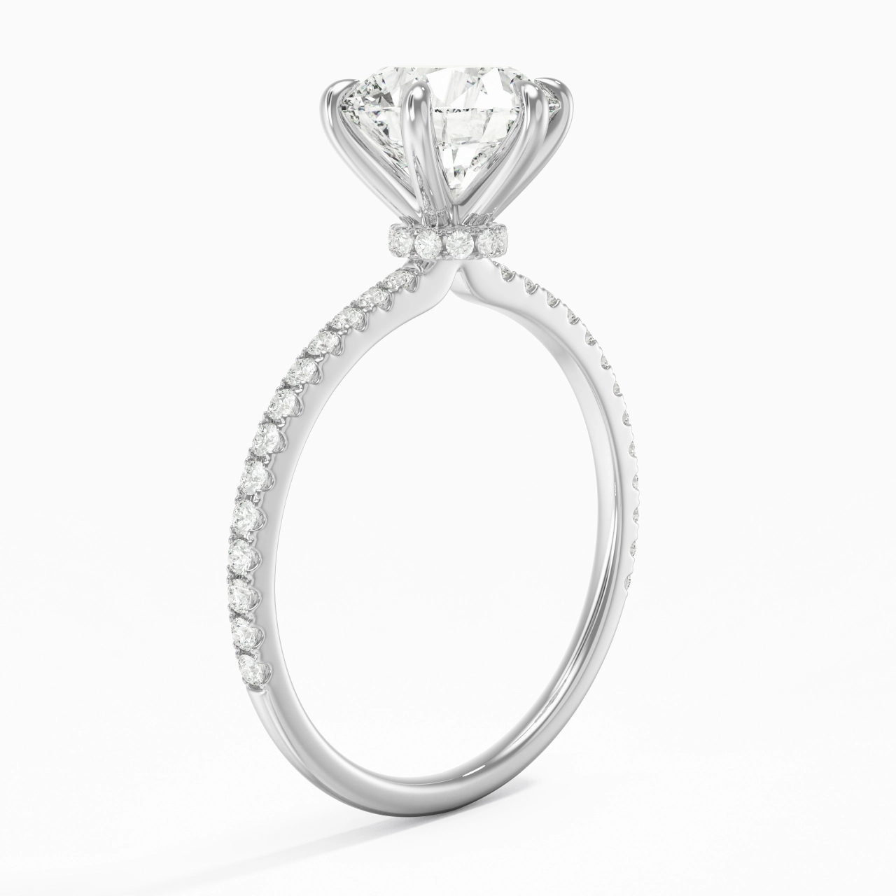 Simple Rond 2.00ct Moissanite Bague de fiançailles