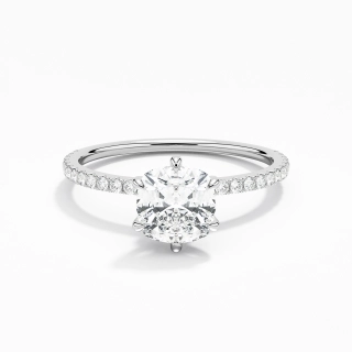 Simple Coussin 1.00ct Moissanite Bague de fiançailles