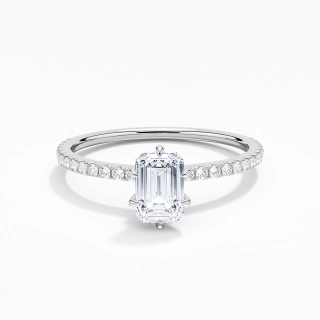 Simple Émeraude 0.80ct Moissanite Bague de fiançailles