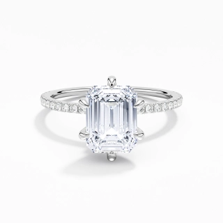 Simple Emerald 2.00ct Moissanite Engagement Ring