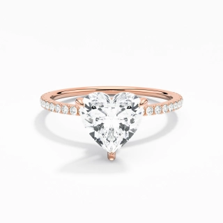 Simple Cœur 1.50ct Moissanite Bague de fiançailles