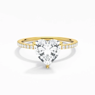 Simple Cœur 1.50ct Moissanite Bague de fiançailles