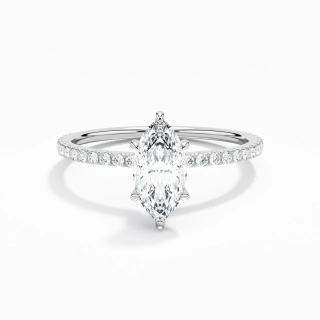 Simple Marquise 0.80ct Moissanite Bague de fiançailles