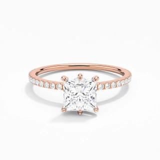 Simple Princess 1.00ct Moissanite Engagement Ring