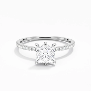 Simple Princess 1.00ct Moissanite Engagement Ring