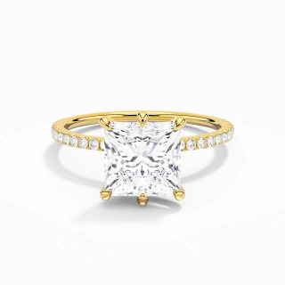 Simple Princess 2.00ct Moissanite Engagement Ring