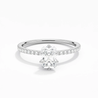 Simple Radiant 0.80ct Moissanite Bague de fiançailles