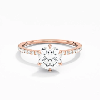 Simple Rond 1.00ct Moissanite Bague de fiançailles