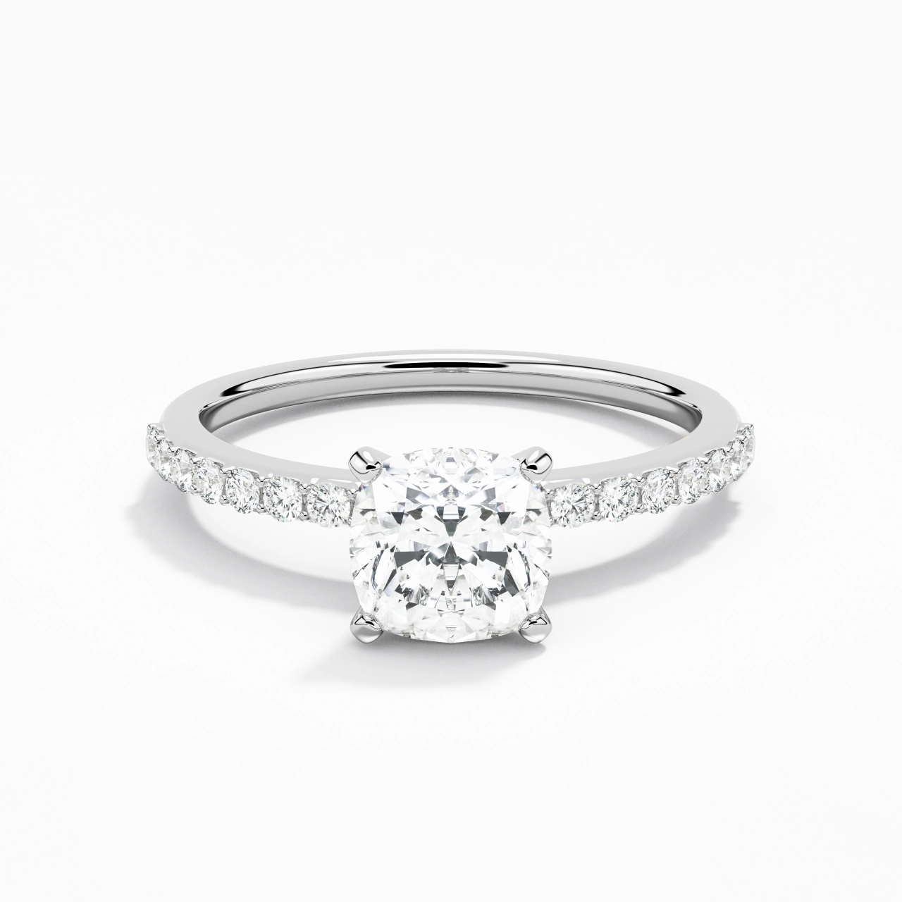 Simple Cushion 1.00ct Moissanite Engagement Ring