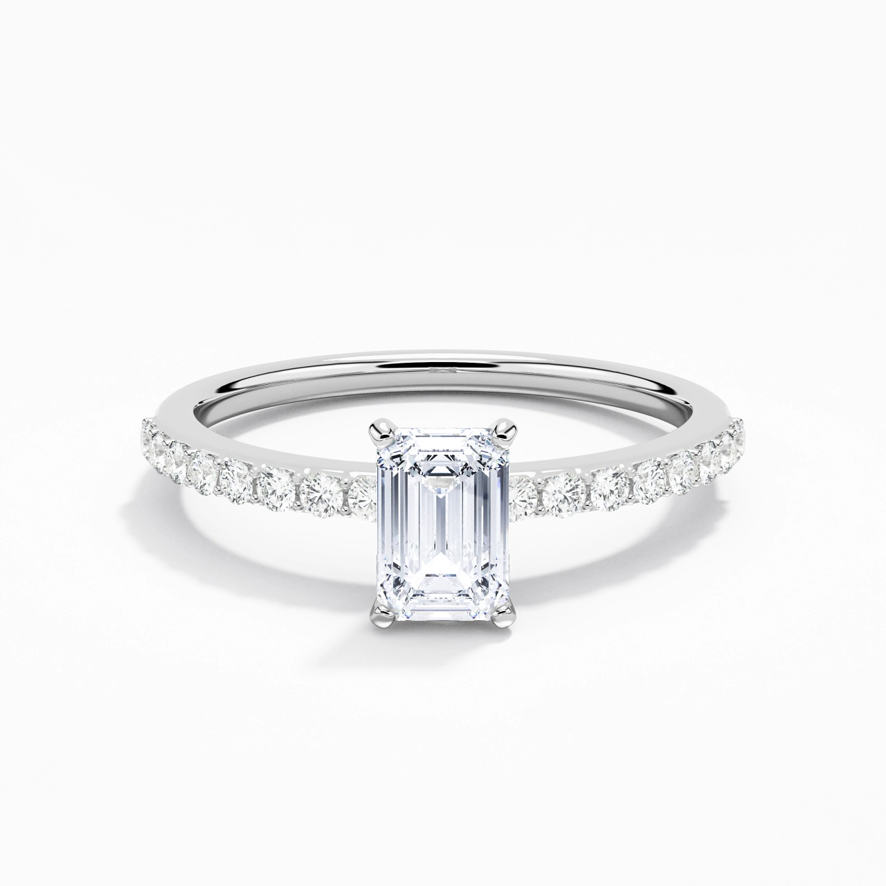 Simple Émeraude 0.80ct Moissanite Bague de fiançailles