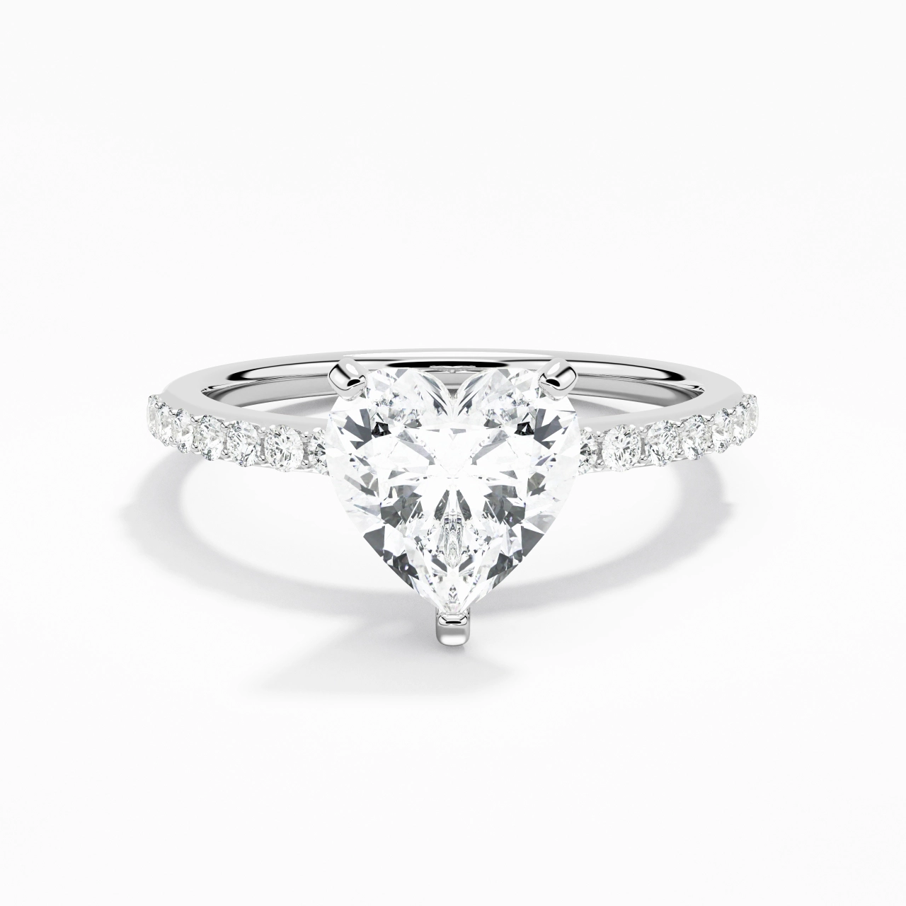 Simple Heart 1.50ct Moissanite Engagement Ring