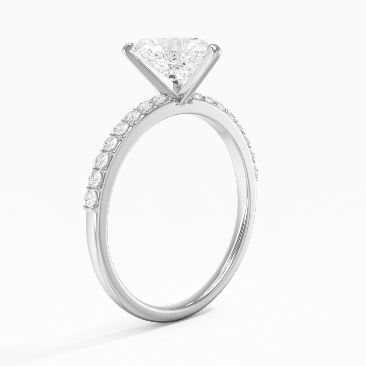 Simple Heart 1.50ct Moissanite Engagement Ring