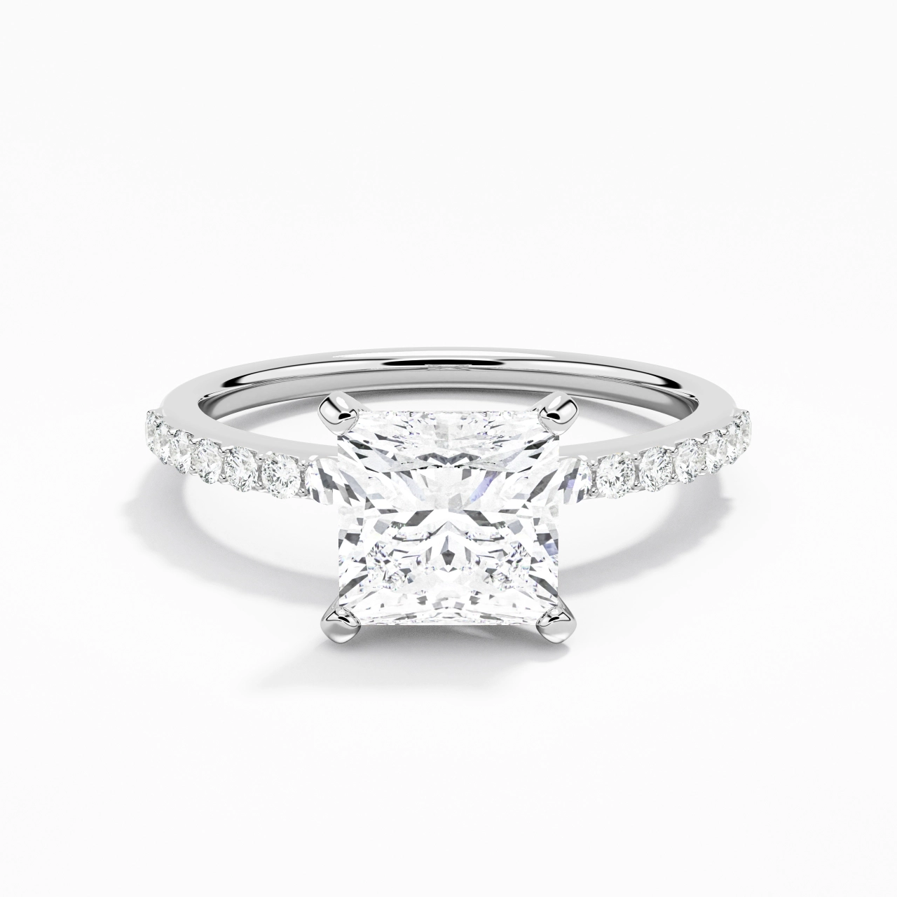 Simple Princess 1.50ct Moissanite Engagement Ring