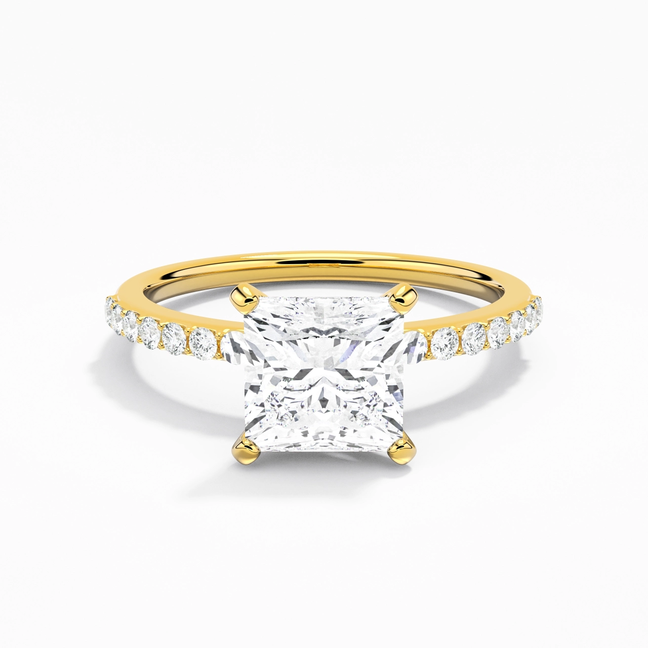 Simple Princess 1.50ct Moissanite Engagement Ring