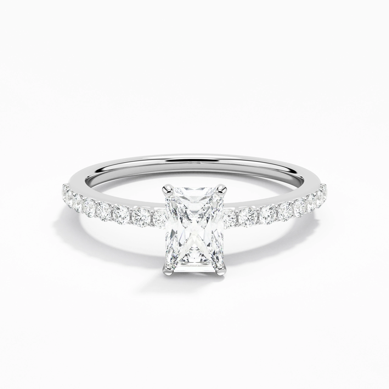 Simple Radiant 0.80ct Moissanite Engagement Ring